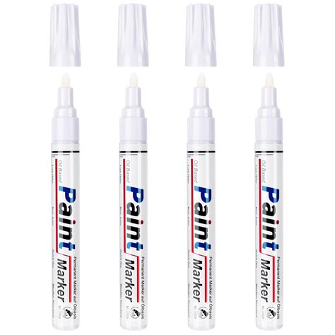 Amazon.com: DAPAWIN White Paint Pen White Permanent Marker Waterproof 4 ...