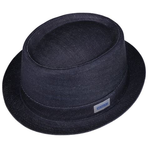 Sustainable Denim Pork Pie Hat by Stetson - 72,45