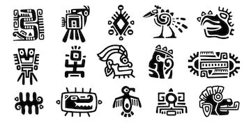 Mayan symbols ancient civilization religious totem characters ...