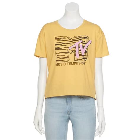 Juniors' MTV Zebra-Print Logo Tee