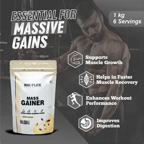 Buy BIGFLEX ESSENTIAL MASS GAINER (KESAR BADAM) - POUCH ( 1KG ) Online ...