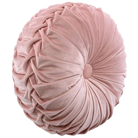 Holan Velvet Round Throw Pillow, 16", Blush Pink | At Home | Light pink ...