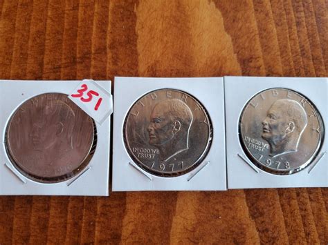 1976, 1977, 1978 EISENHOWER DOLLAR COINS - DATED 1776-1976