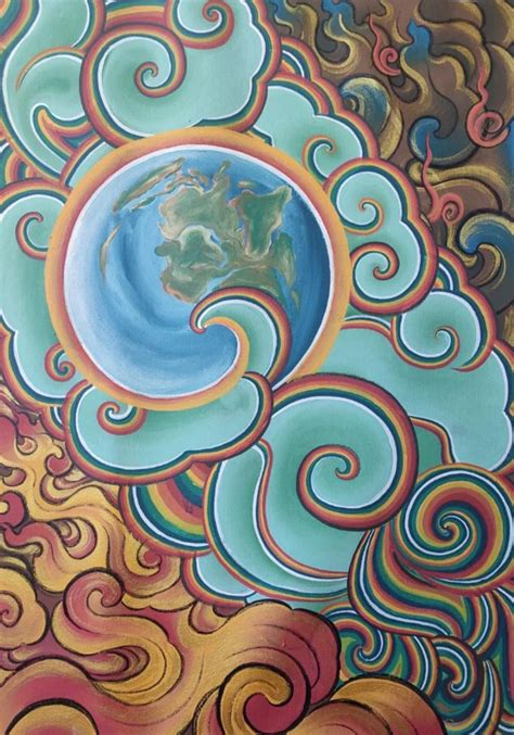 World in Nest: Thangka painting | Traditional handmade artwork