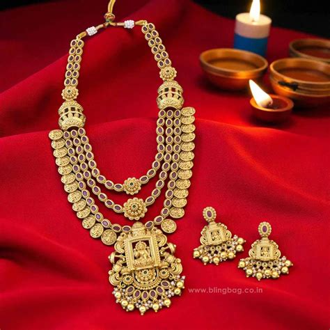 Multicolor Saraswatina Temple Jewellery Set - New Arrival – Bling Bag