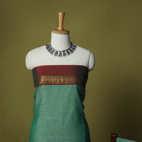 Dharwad Cotton 3pc Unstitched Dress Material Suit Set with Woven Zari ...