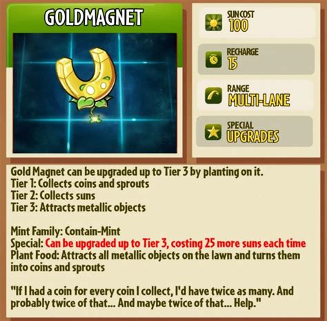 Gold magnet pvz 2 idea: ( art by u/The_Pi_Mage ) : r/PlantsVSZombies