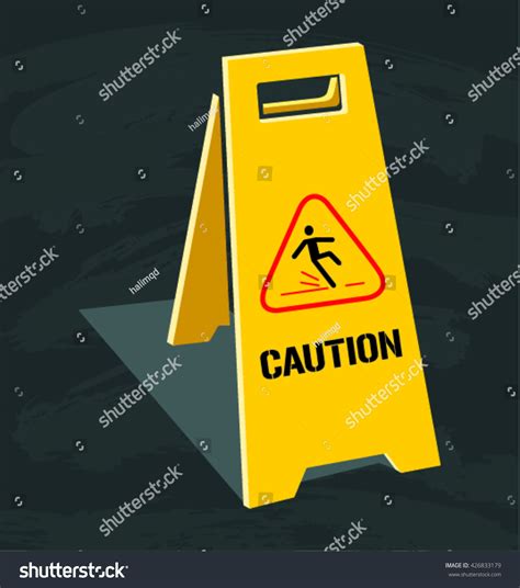 Slippery Surface Yellow Caution Sign Stock Vector (Royalty Free) 426833179 | Shutterstock