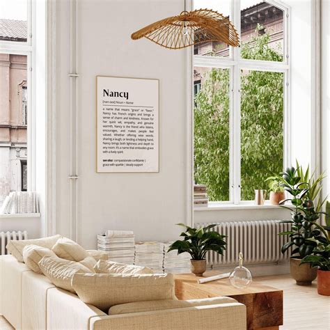 Nancy Name Definition Wall Art Personalized Inspirational Print French ...