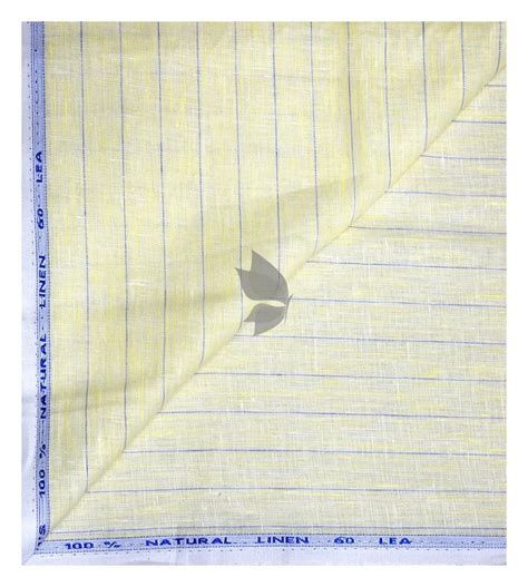 Siyaram's 100% Pure Linen 60 Lea Striped Yellow (Lemon) colour ...