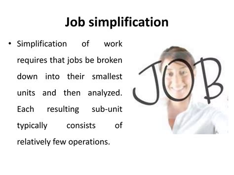 Image result for Example of Job Simplification