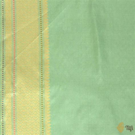 Light Sage Green Pure Katan Silk Banarasi Handloom Saree - Tilfi
