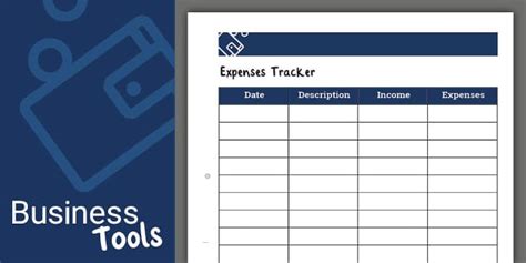Business Tools – Expenses Tracker (teacher made) - Twinkl