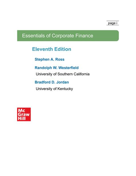 SOLUTION: Essentials of Corporate Finance 11th Edition 2023 - Studypool