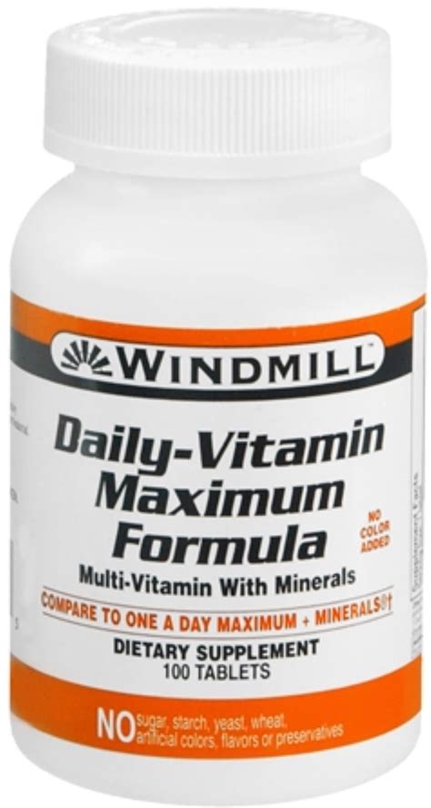Windmill Daily Vitamin Tablets Maximum Formula 100 India | Ubuy