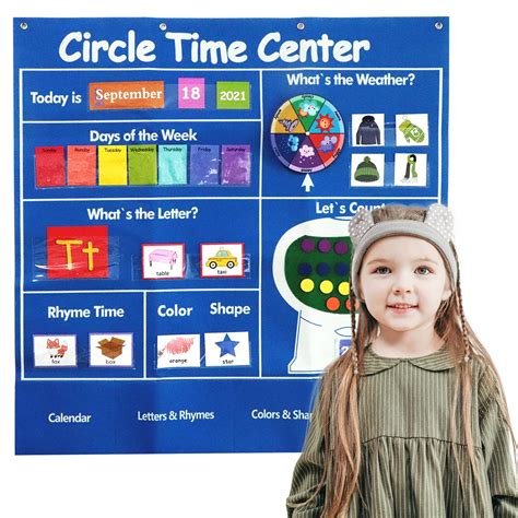 Buy Circle Learning Time Center Pocket Chart Weather Set, Educational ...