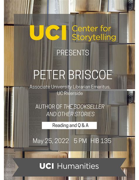 A Reading and Discussion with Peter Briscoe, Author of The Bookseller ...