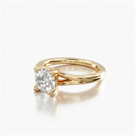 18K Yellow Gold Woven Solitaire Engagement Ring-18107y