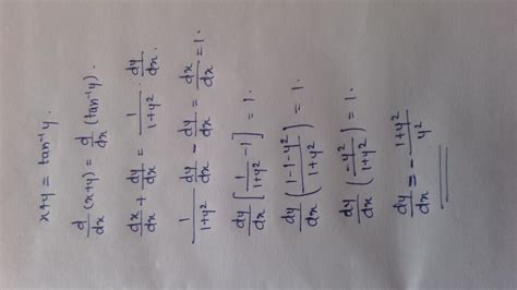 diffrentiate (x+y)=tan inverse y - Brainly.in