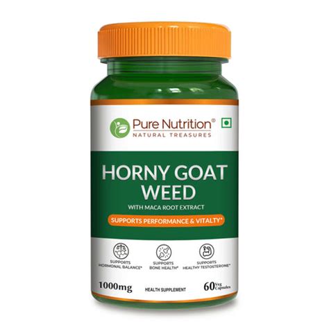 Pure Nutrition Horny Goat Weed with Maca Root Extract 1000mg 60 Veg Ca ...