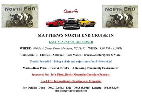 Matthews North End Cruise-In, Jet's Pizza (Matthews, NC) | AllEvents