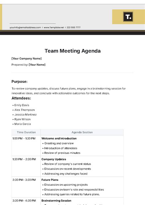 Meeting Agenda Sample 的图像结果