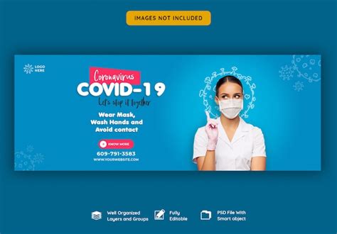 Modèle de couverture Facebook Coronavirus ou Convid-19 | PSD Premium