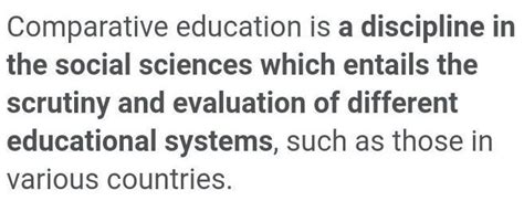 1. Explain the meaning of comparative education - Brainly.in