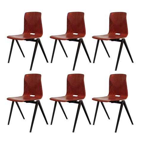 Eight Industrial Metal Dining Chairs at 1stDibs