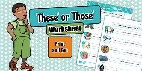 'These' or 'Those' Worksheet
