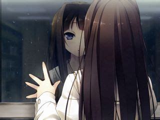 Download wallpaper 320x240 anime girl, window, reflection, drop, rain ...
