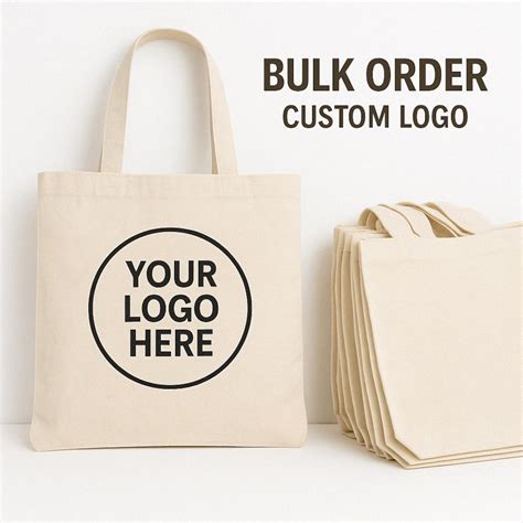 Bulk Custom Tote Bags With Your Logo – Reusable Cotton Canvas ...