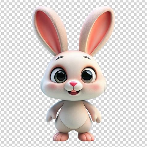 3d cute bunny isolated on white background | Premium AI-generated PSD