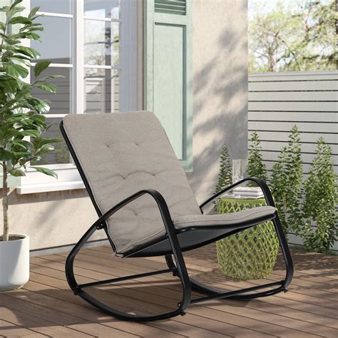 MF Studio Outdoor Rocking Chair Metal Rocking Chair with India | Ubuy