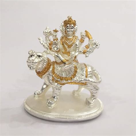 Buy VACCHI Durga Maa Murti | Real 925 Silver Plated Sherawali MATA Idol ...