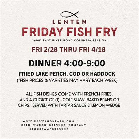 Lenten Fish Fry, Red Wagon Farm, Columbia Station, 18 April 2025 ...