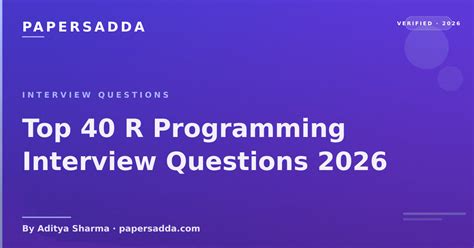 Top 40 R Programming Interview Questions 2026 | PA