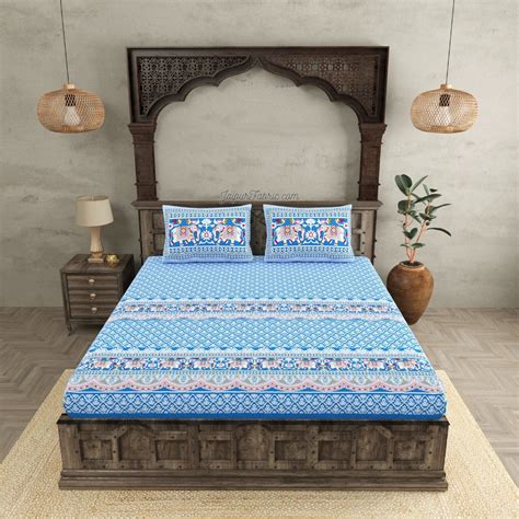 Super King Size 10 Feet Wide Bedsheet with Jaipuri Elephant Print – Ch ...