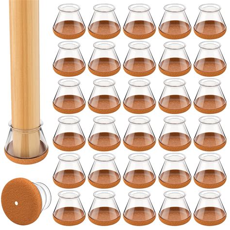 24PCS Chair Leg Floor Protectors with Wrapped Felt, Chair Leg Covers ...