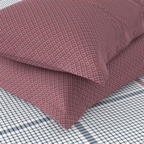 Buy NAUTICA Fairwater Cotton 160TC Checked 3Pcs King Fitted Bedsheet ...