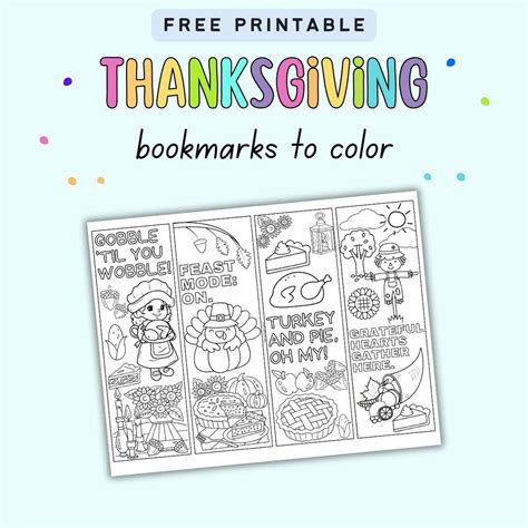 Thanksgiving Bookmarks Printable Free | Fanny Printable