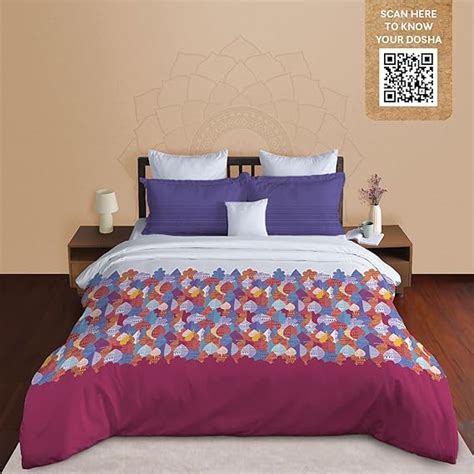 MYTRIDENT Classic Prakriti King Size Bedsheet Set, 210 TC, 100% Cotton ...