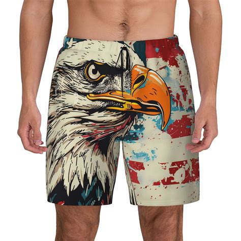 Fotbe Retro American Eagle Men’s Swim Trunks Quick Dry Swim Shorts ...