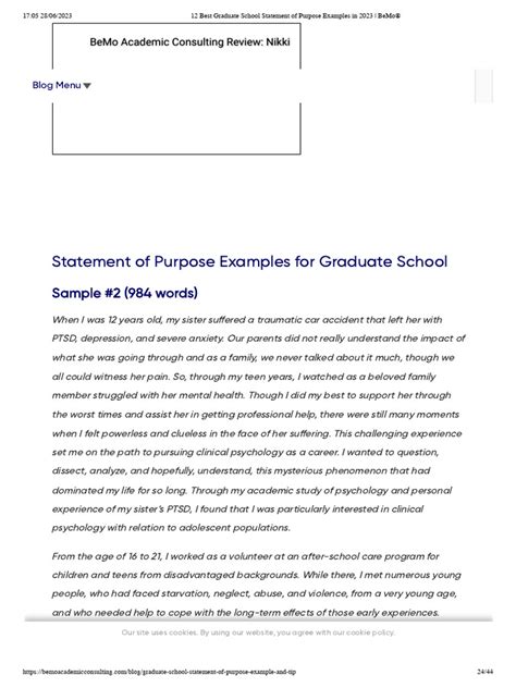 Statement of Purpose Example 的图像结果