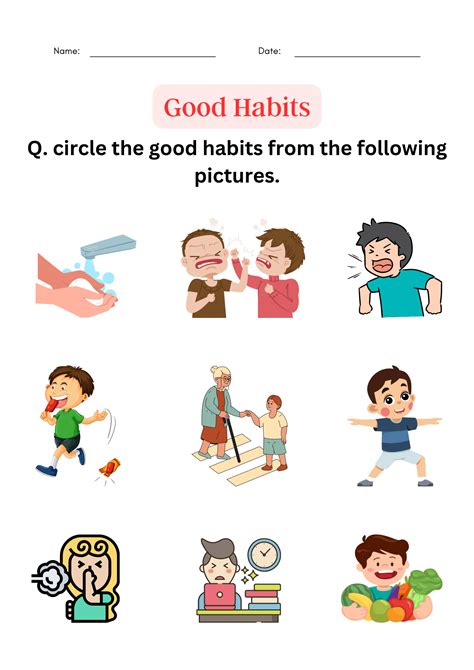 Good and bad habits in School worksheet for kindergarten, Printable and ...