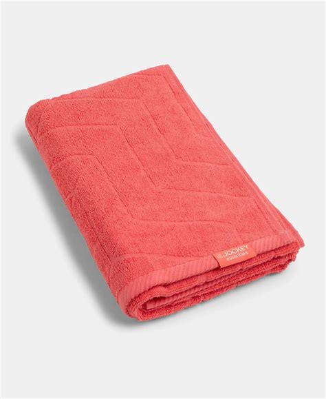 Buy Cotton Terry Ultrasoft and Durable Patterned Bath Towel - Coral ...