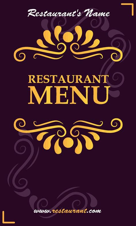 Elegant menu front cover. 65666973 Vector Art at Vecteezy