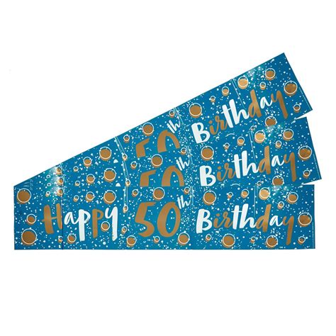 Buy Blue & Gold Happy 50th Birthday Banners - Pack of 3 for GBP 1.29 ...