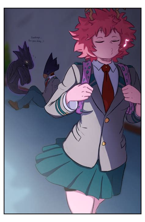 ashido mina, tokoyami fumikage, and dark shadow (boku no hero academia ...