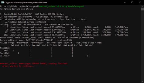 Video Memory Test 的图像结果